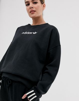 adidas originals coeeze fleece sweatshirt in black