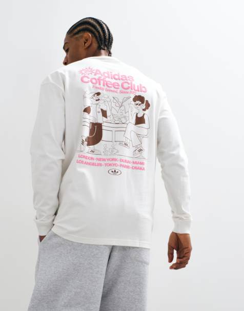 adidas Originals Coffee Club long sleeve t-shirt in white - view 1