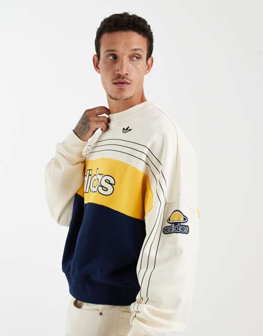 adidas Originals – College-Sweatshirt in Cremeweiß mit Rundhalsausschnitt, 5 von 5