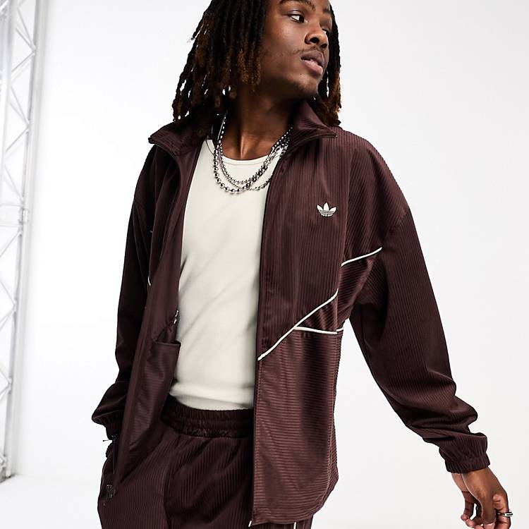 adidas Originals Colorado full zip cord sweatshirt in brown | ASOS