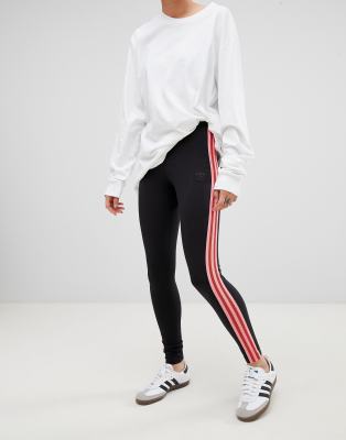 adidas leggings pink stripe