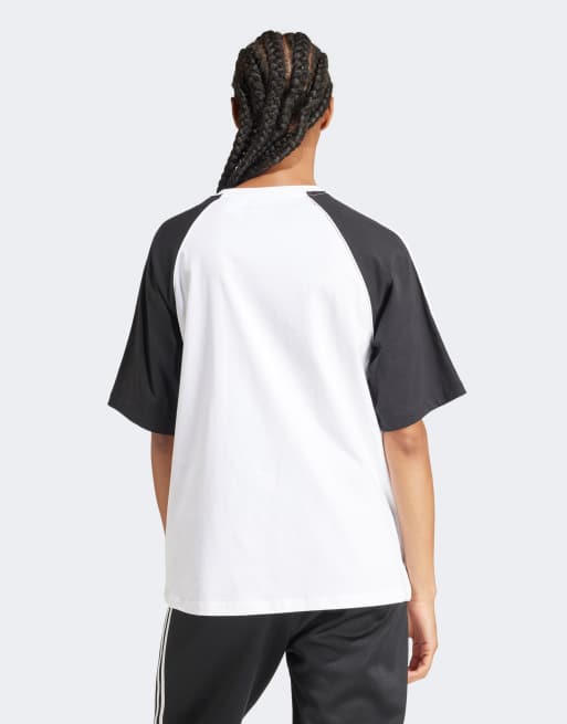 adidas Originals Colorblock oversized t-shirt in white | ASOS