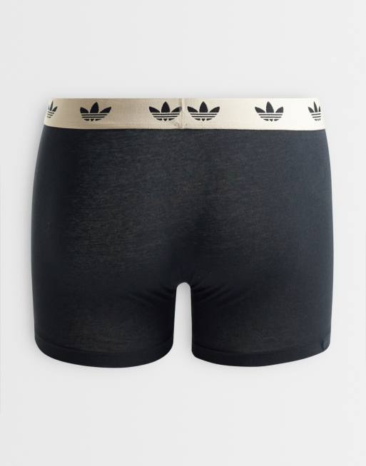 adidas Originals – Comfort Flex – Svarta trunks med olikfärgade midjeband, 3-pack, 2 av 3