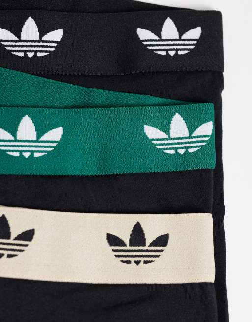 adidas Originals – Comfort Flex – Svarta trunks med olikfärgade midjeband, 3-pack, 3 av 3