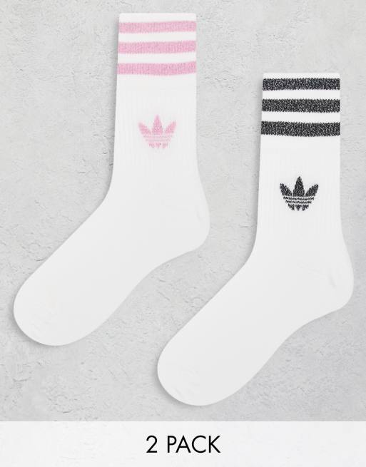 adidas Originals - Confezione da 2 paia di calzini multi con glitter