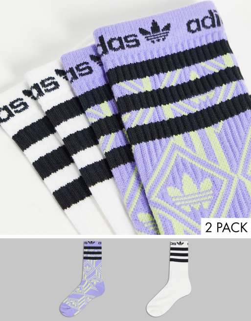 adidas Originals - Confezione da 2 paia di calzini multicolore con logo
