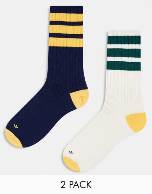 adidas Originals Confezione da 2 paia di calzini retro con bordino ASOS