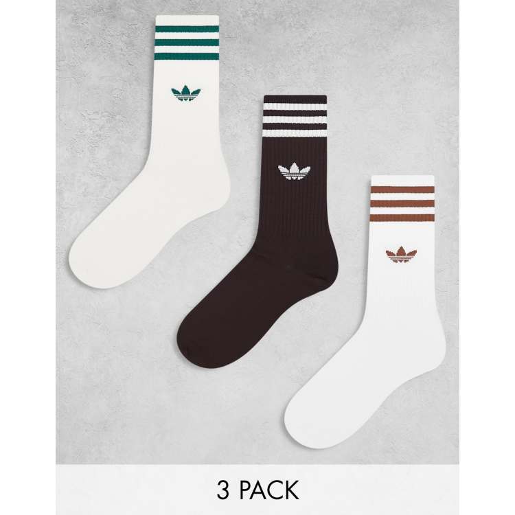 adidas Originals Confezione da 3 paia di calzini corti bianchi e