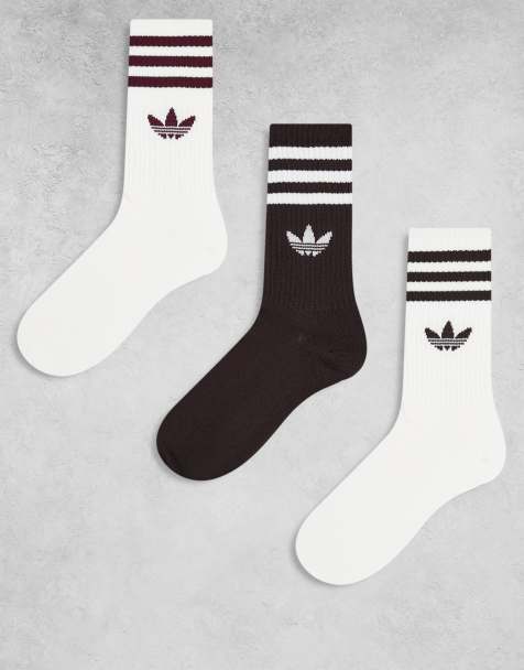 adidas Originals - Confezione da 3 paia di calzini marroni e bianco sporco - view 1