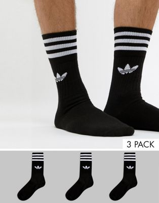 adidas Originals- Confezione da 3 paia di calzini tinta unita neri s21490 |  ASOS