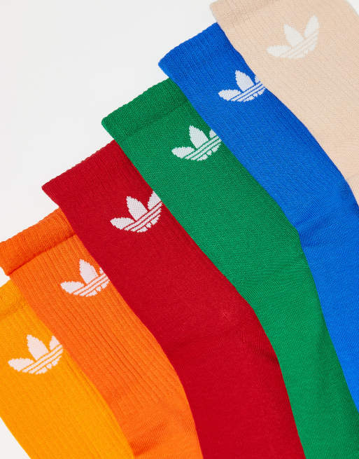 adidas Originals Confezione da 6 paia di calzini in colori accesi con trifoglio ASOS