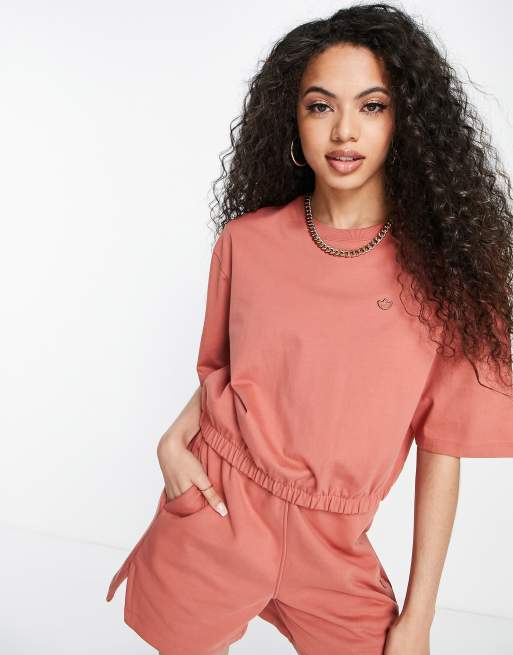 adidas Originals Contempo t-shirt in orange rust 