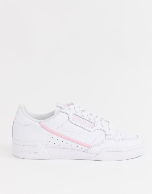 Adidas continental 80 blanche et outlet rose