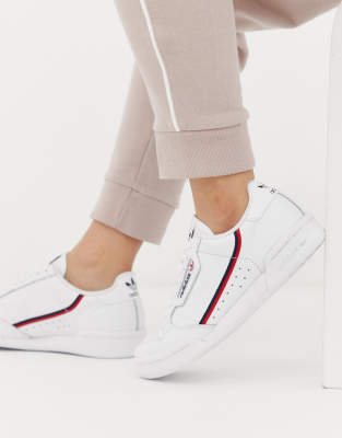 adidas originals continental 80 in white and red