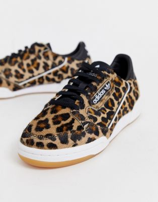 adidas Originals – Continental 80 – Leopardmönstrade sneakers-Svart