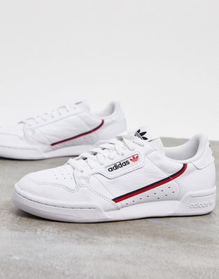 adidas Originals - Continental 80 - Sneakers bianche e rosse | ASOS