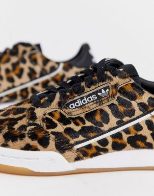 adidas originals continental leopard print trainers