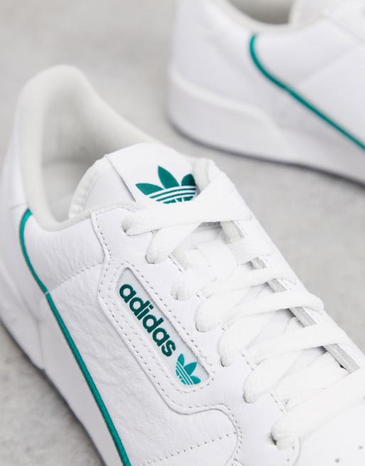 adidas Originals Continental 80 sneakers in white glory green collegiate green