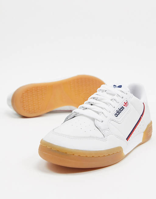 adidas Originals continental 80 sneakers white with gum sole | ASOS