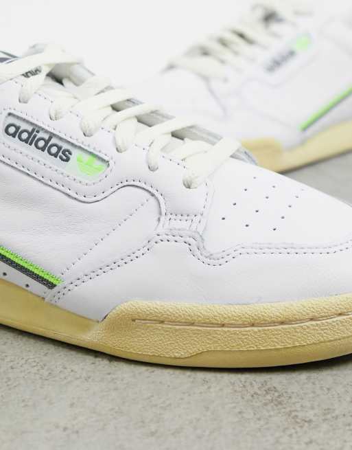 voeden Sluiting plastic adidas Originals - Continental 80 - Sneakers in wit/grijs/groen | ASOS