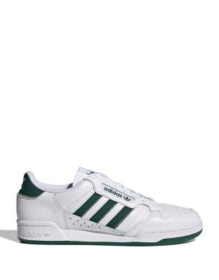 adidas Originals Continental 80 Stripes trainers in white and green