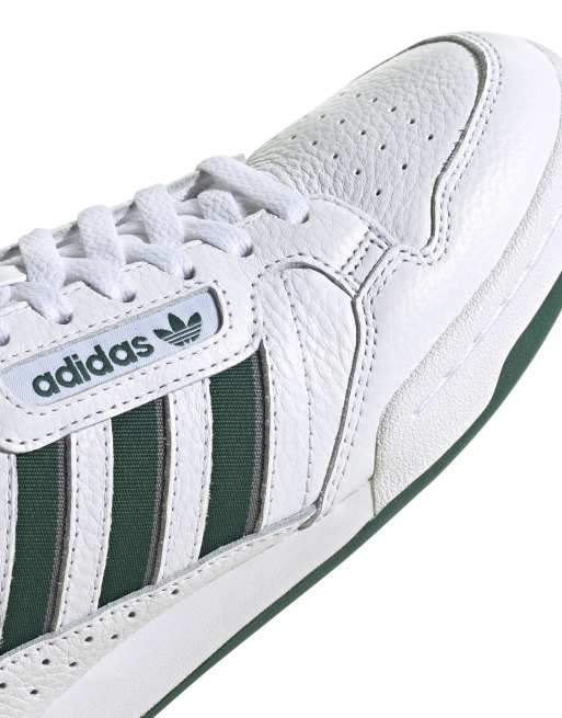 adidas Originals Continental 80 Stripes trainers in white and green