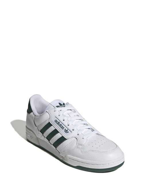 adidas Originals Continental 80 Stripes trainers in white and green