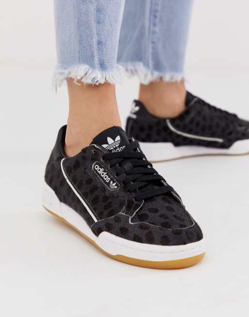 Adidas originals continental 80 trainers in store black and white