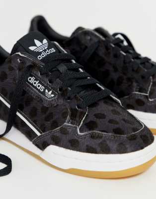 adidas originals continental 80 trainers in black and white