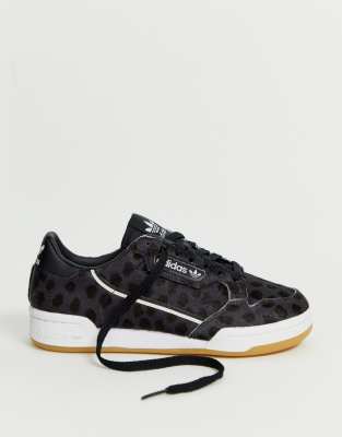 adidas originals continental 80 trainers in black and white