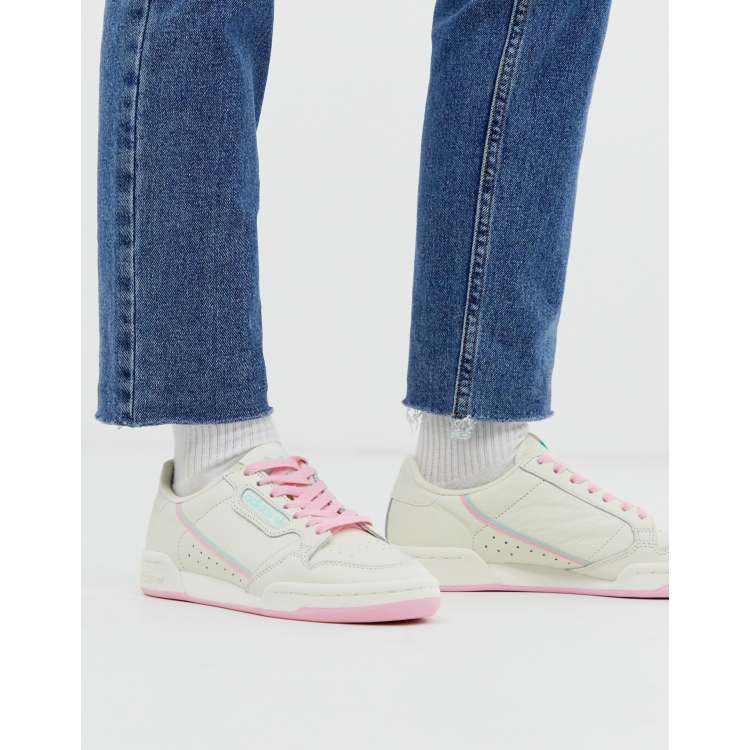 Adidas continental store pink and white