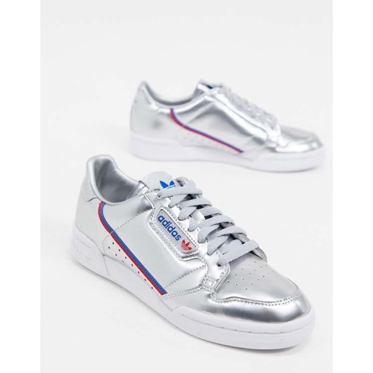 adidas Originals Continental 80 trainers in silver ASOS