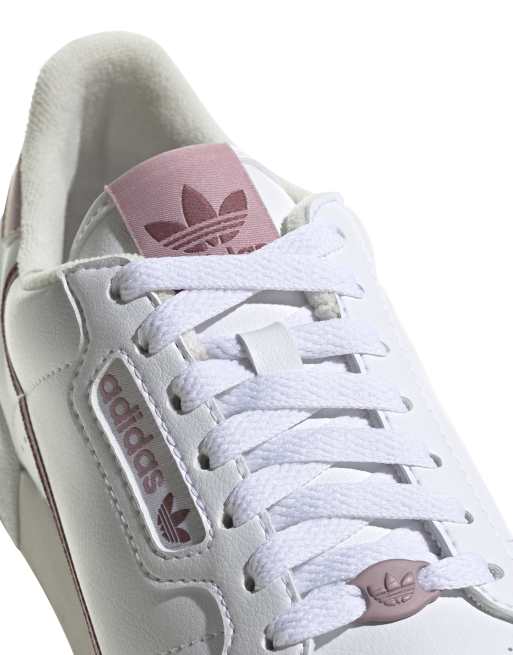 adidas Originals Continental 80 trainers in white and pink