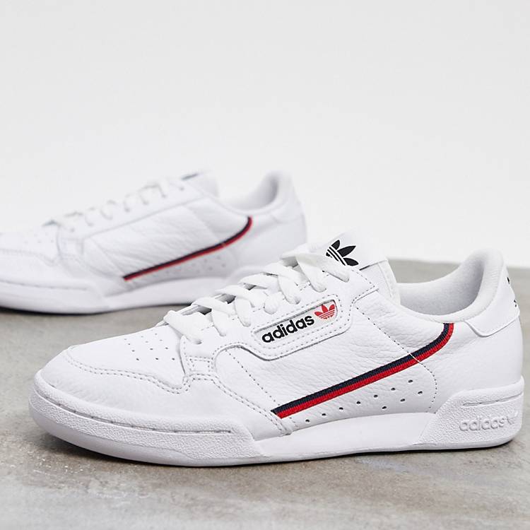 Push down Disadvantage Moderate adidas Originals Continental 80 trainers in white and red | ASOS