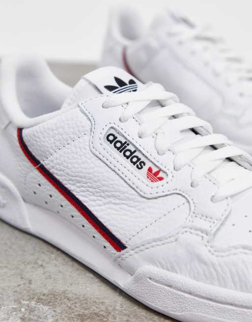 adidas Originals Continental 80 trainers in white and red