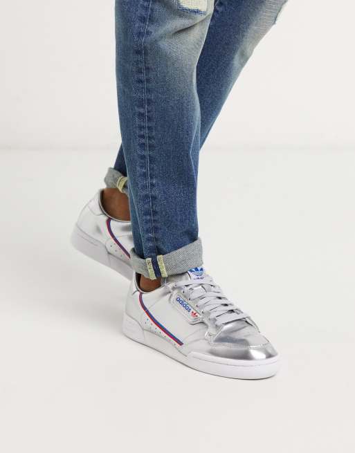 Adidas originals womens continental cheap 80 trainer white / silver