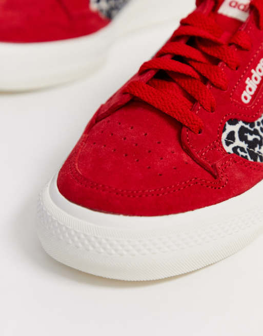 Adidas originals continental vulc sale in red with leopard print