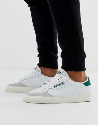 adidas Originals continental 80 vulc sneakers in leather with green tab