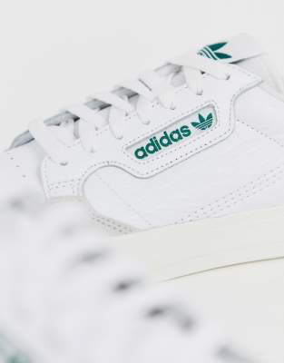 adidas original continental 80 vulc sneakers in leather with green tab