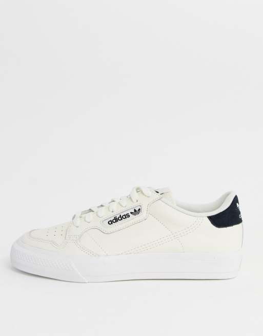 adidas Originals continental 80 vulc sneakers in off white leather | ASOS