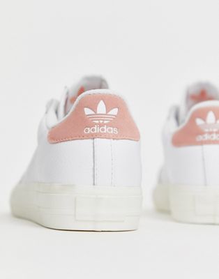 adidas originals continental 80 vulc sneakers in white and pink