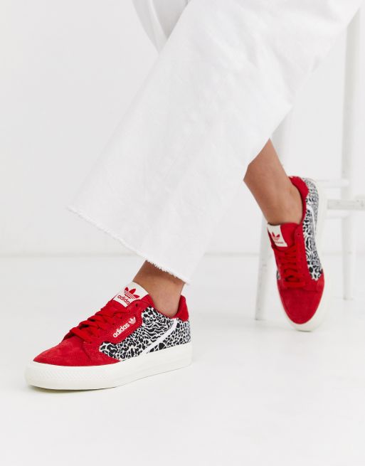 Adidas originals continental 80 shop in white and red