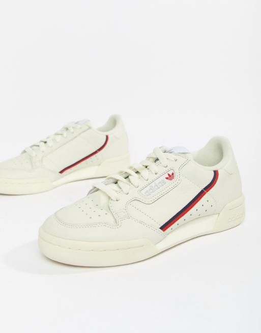 adidas Originals Continental 80's – Buty sportowe w kolorze złamanej bieli i czerwieni