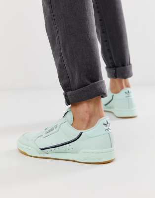 adidas originals continental 80 sneakers in off white and mint green