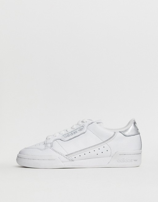 adidas Originals Continental 80's in white and silver