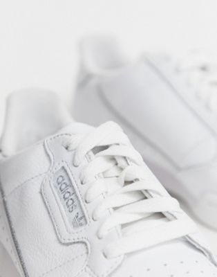 adidas originals continental 80's in white and silver