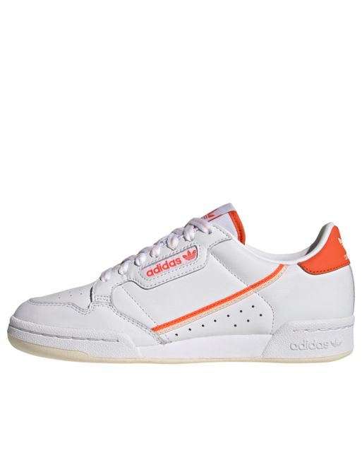 adidas Originals Continental 80s Sneaker in gebrochenem WeiB und Orange ASOS