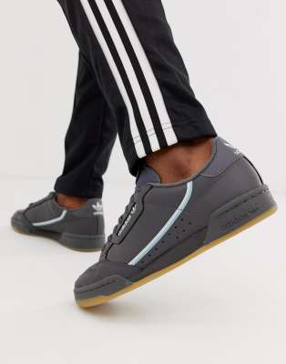 adidas Originals continental 80s sneakers in gray and blue ASOS