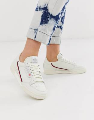 adidas originals continental 80 in white and red