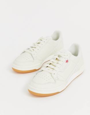 Adidas originals continental 80s trainers in white with store gum sole